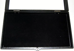 Wood Glass Top Jewelry Display Case Showcase with Black Padded Insert & Latch S1 - Picture 1 of 5