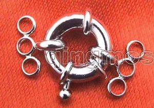 OFERTA Un Anillo Grande Plateado 18mm Tres Cuerdas Cierre-gp162 Envío Gratuito - Imagen 1 de 8