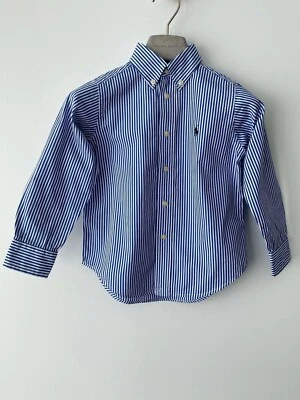 Camisa Ralph Lauren Niños Ropa Niños Azul y Blanco Rayas Talla 4T Foto 1 de 4
