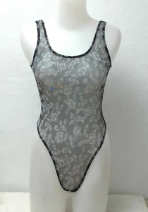 Tanga de red negra leotardo de spandex para mujer talla 10 pequeña - Imagen 1 de 3