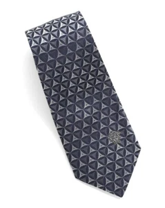 Versace Men's Grey Silk Geo Designer Print Tie. Made in Italy. - Afbeelding 1 van 1