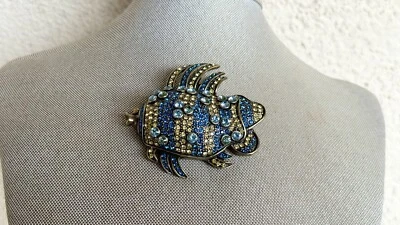 Prendedor/broche de pez burbuja de cristal Heidi Daus #3 Foto 1 de 4