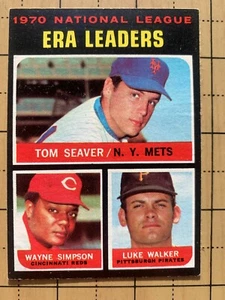 1971 TOPPS BASEBALL 1970 NL ERA LEADER - SEAVER/SIMPSON/WALKER #68 - Bild 1 von 2