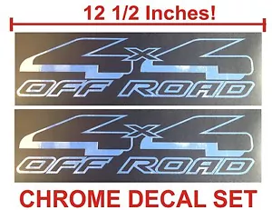 4x4 Off Road Truck Bed Decals, CHROME (Set) for Ford F-150 and Super Duty - Picture 1 of 10