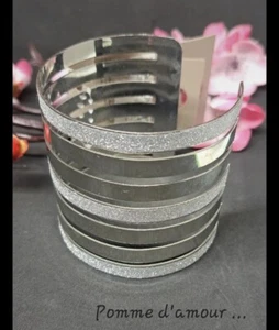 Armband Manschette versilbert und glitzernd, verstellbar, neu - Bild 1 von 2