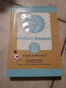 Cubo de pañales colgante Charlie Banana tela ecológico impermeable, blanco - Imagen 1 de 2