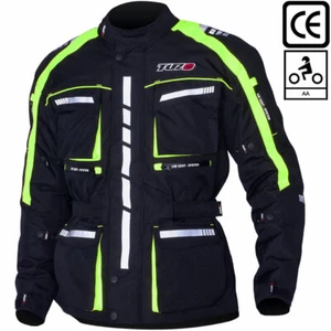 Tuzo II Motorcycle Jacket Waterproof CE Certified Class AA Black / Hi Viz - Picture 1 of 60