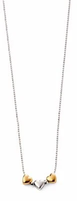 Argento Sterling 'D' Per Diamante Rosa Placcato Oro Triplo Cuore Ciondolo N4169 - Immagine 1 di 4