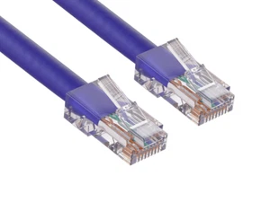 Cat5e UTP Assembled Patch Cable, Purple - 1/3/5/7/10/14/25/50/100 ft - Picture 1 of 1