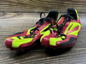 Brooks ELMN8 Track & Field Running Spikes Red Yellow Black Left 10.5 Right 10 - Picture 1 of 21