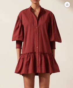 SHONA JOY Dress Size 8 Ella High Neck Mini WINE RRP$280 Party Casual - Picture 1 of 3