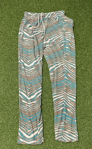 Zubaz Style Miami Dolphins Pants Adult Size Large L Zebra Striped Mens Cover
