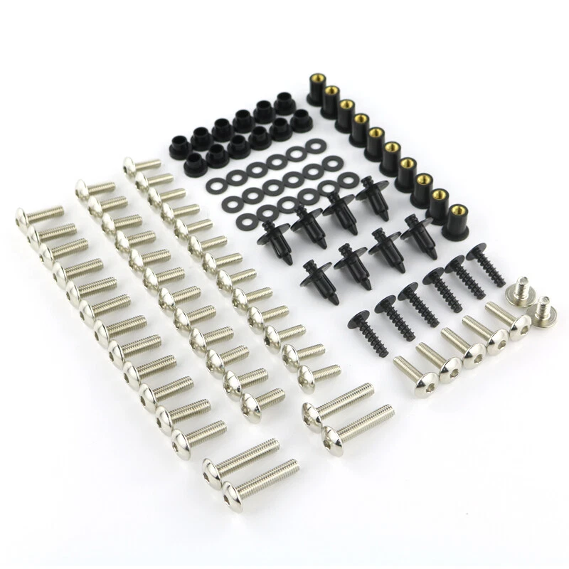 Pernos de carenado completos de acero aptos para Kawasaki Ninja650R ER-6N Ninja ZX-6R ZZR600 Foto 1 de 4