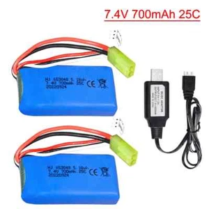 2cps Lipo Battery 7.4V 700mAh 25C with USB Charger For FT007 FX059 FX176 RC Boat - Picture 1 of 6