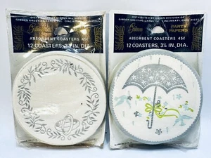 Gibson Party Papers Absorbent Coasters Wedding & Baby Shower - Picture 1 of 4