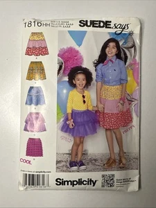 Skirt Tiered Ruffle Tutu Girls 3 4 5 6 Simplicity 1816 Sewing Pattern Pull On HH - Picture 1 of 2