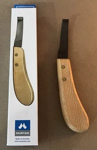 Mustad Hoof Knife Right - Stainless Steel Blade & Wooden Handle - Made In Sweden - Picture 1 of 16