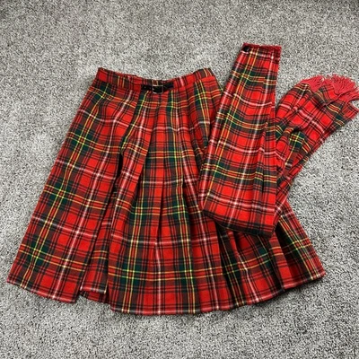 Falda escocesa vintage para mujer 28 roja tartán lana falda escocesa academia preppy vacaciones Foto 1 de 4