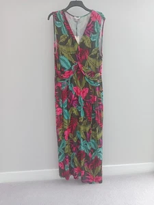 BNWT Womens Size 22 Maxi Dress Lipsy with Side Leg Split Colourful Floral Jersey - Picture 1 of 16