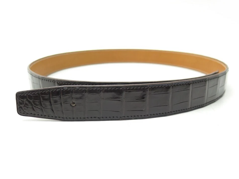 NUEVO CINTURÓN T 85 95 COMPATIBLE HEBILLA HERMES 32MM CUERO DE COCODRILO... - Imagen 1 de 1