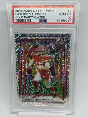 2019 Panini Nat'l Conv VIP Patrick Mahomes II #2 Gold Party Lazer SP PSA 10 Rare - Image 1 of 3