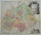  Sachsen Thüringen Erfurt Altenburg Dresden  Landkarte Kupferstich Homann 1722