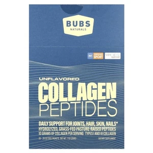 2 X BUBS Naturals, Collagen Peptides, Unflavored, 20 Packets, 0.35 oz (10 g) Eac - Picture 1 of 3
