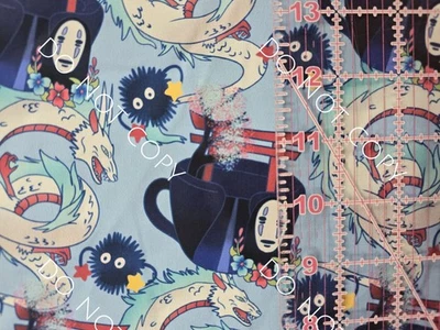 Té personalizado 100 % algodón tejido Studio Ghibli Spirited Away por 1/4 yarda 9x56  Foto 1 de 2