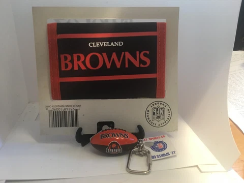 Cleveland Browns Tri-fold Wallet and Browns Football Key Chain Key Chain Cover