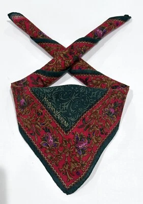PAÑUELO MUJER YSL ART FLORAL Verde Paisley Bandana Algodón Bolsillo Cuadrado 20” Foto 1 de 4
