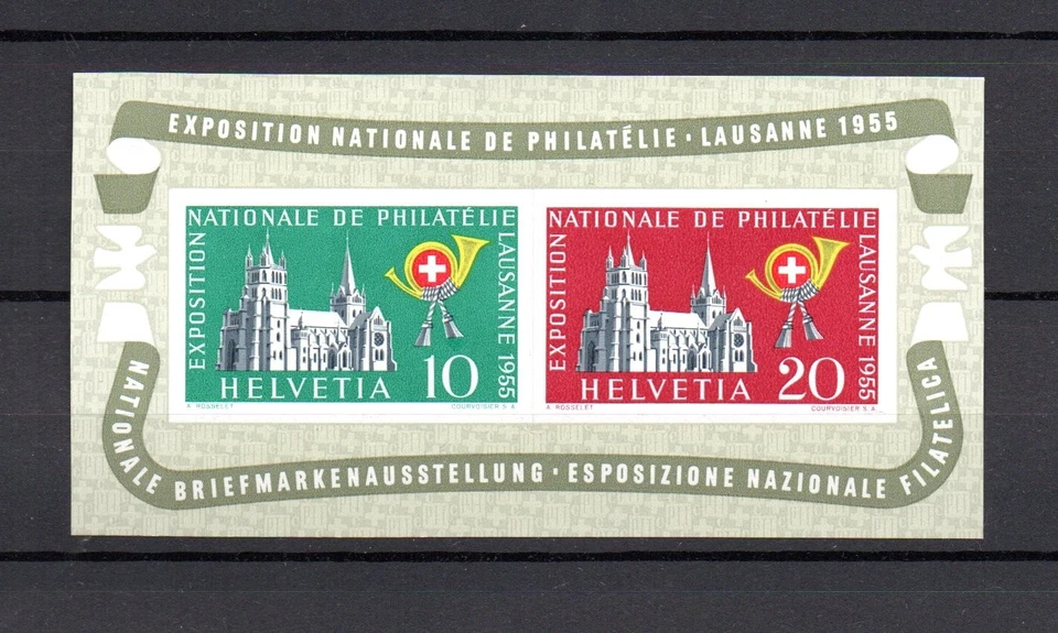 Switzerland 1955 old sheet stampexhibition Lausanne (Michel Block 15) nice MLH - Image 1 of 2