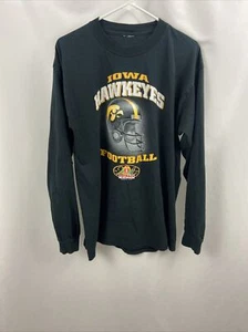 Vintage Iowa Hawkeyes Football Black 2006 Outback Bowl Sz L Long Sleeve Shirt - Bild 1 von 9