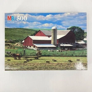 New & Sealed MB Croxley 500 Piece Puzzle Farmerstown, OH Interlocking 4611-21 - Picture 1 of 6