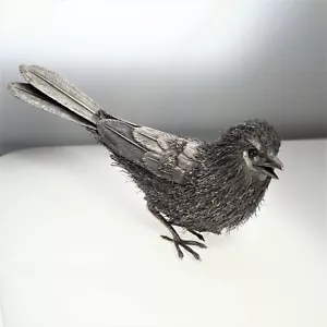 AMAZING! Sterling Silver Bird Statue Figure Figurine Sculpture circa 1960 Italy - Picture 1 of 7