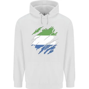 Torn Sierra Leone Flag Leonian Day Football Childrens Kids Hoodie - Picture 1 of 76
