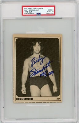Ricky The Dragon Steamboat 1978 lucha libre anual novato autógrafo PSA 2 automático 10 Foto 1 de 2