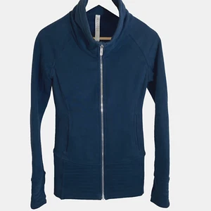 Lululemon Radiant Jacket II Emerald Blue Women’s Size 2 Cotton Fleece Full Zip - Picture 1 of 13