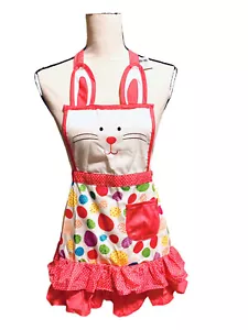 Easter Spring Bunny Rabbit Child's Apron With 1 Pocket - Sz: 21” x 17” NWT - Picture 1 of 5