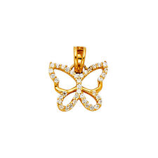 GOLD - 14K Yellow Gold Cubic Zitconia Butterfly Pendant