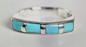Natural Kingman Turquoise Ring size 7 in Sterling Silver 1.00 ctw - Picture 1 of 11