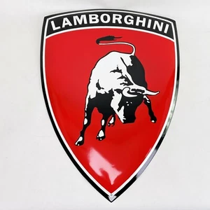 XXL LAMBORGHINI LOGO Emailschild Emaille Schild enamel sign 65x47 cm - Picture 1 of 5