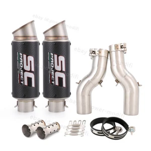 51MM para Suzuki Hayabusa GSX1300R 2021-2025 puntas silenciadoras de carbono tubo de escape medio - Imagen 1 de 13