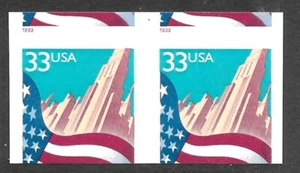 DIE-CUTTING OMITTED + MISCUT ERROR Pair, Scott #3281a, Type I, MNH, Cat. $30 - Picture 1 of 1