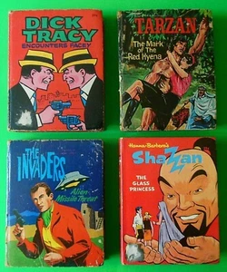 4 Whitman Big Little Books 1967 Dick Tracy 1 -Tarzan 5 -Invaders 12 -Shazan 24 - Picture 1 of 5