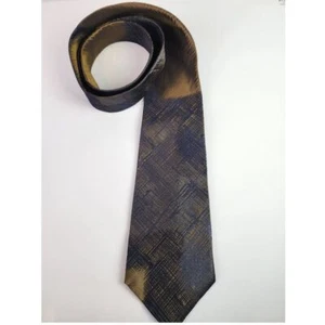 Calvin Klein Collection Blue & Bronze Mesh Pattern Silk Designer Necktie - Picture 1 of 6