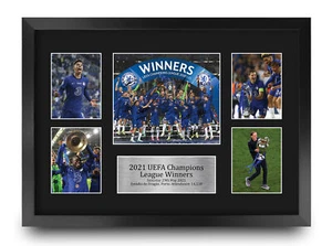 Chelsea Champions League Ganadores 2021 Azul A3 Impresión Enmarcada Foto un Fanático del Fútbol - Imagen 1 de 7