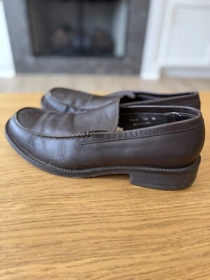 VTG Barneys New York Brown Leather Loafer Driving Shoe Men Size 13 Made In Italy - Image 1 of 4