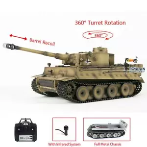 HengLong 1/16 7.1 Tiger I Full Metal Chassis Plastic Hull RTR BB IR RC Tank 3818 - Picture 1 of 9