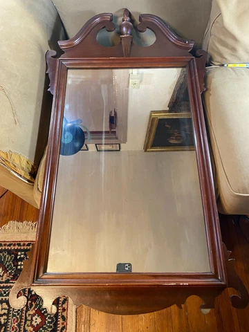 Large Vintage Wood Framed Mirror #1 - 23.5" Wide x 43.5" Tall x 1.5" Deep Cover