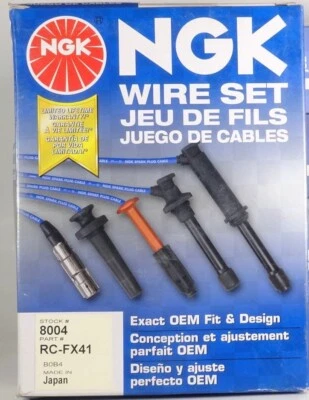 Juego de cables de bujía NGK RC-FX41 #8004 ajuste exacto OEM para Subaru 4 cilindros Foto 1 de 2